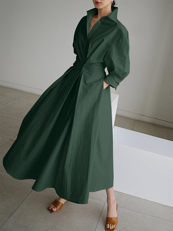 Zara | Women’s Belted Shirt Maxi Dress