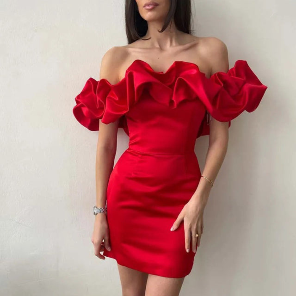 Ella | Women Wedding Guest Ruffle Mini Dress