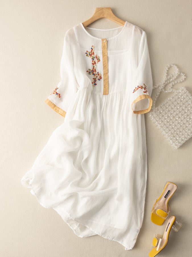 Taylor | Women Embroidered Ethnic Midi Dress