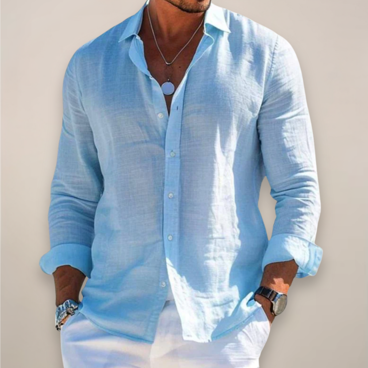 Evan | Men’s Casual Long Sleeve Button Up Shirt