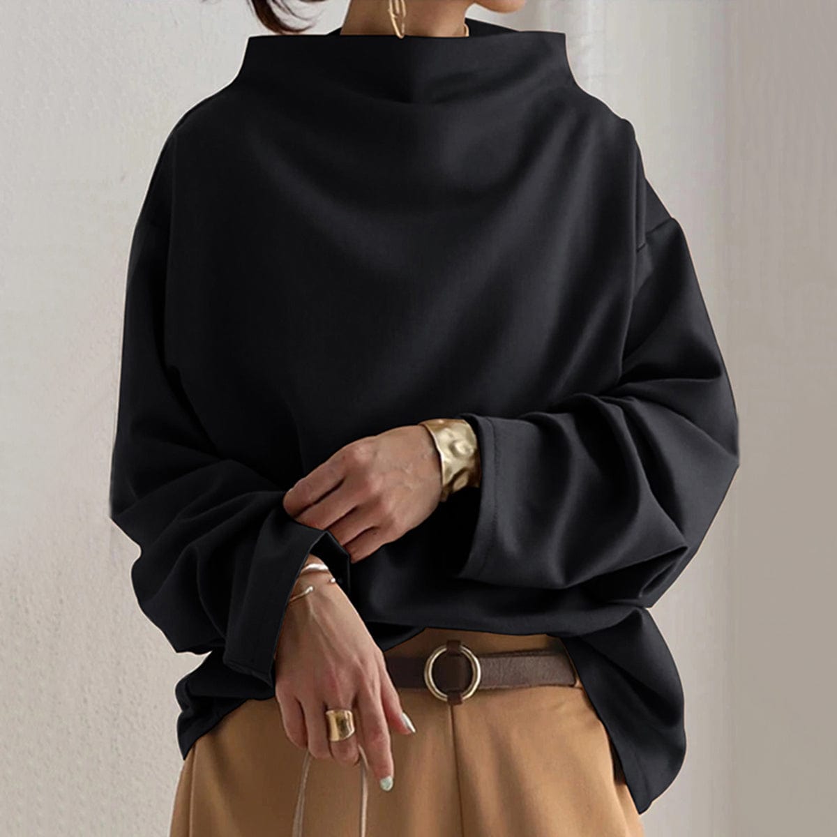 Rachel | Women High-Neck Long Sleeve Top