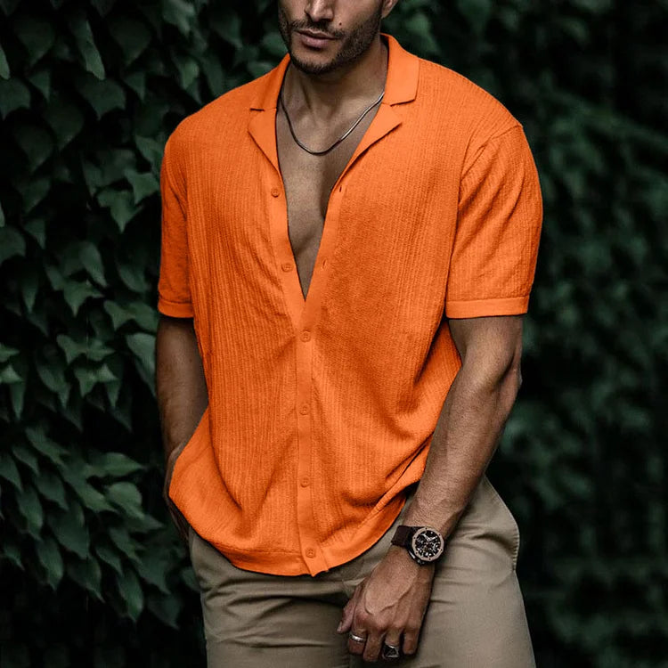 David | Men Casual Short Sleeve Button Shirt