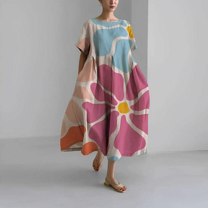 Jacklyn | Women Relaxed Style Flower Midi Dress