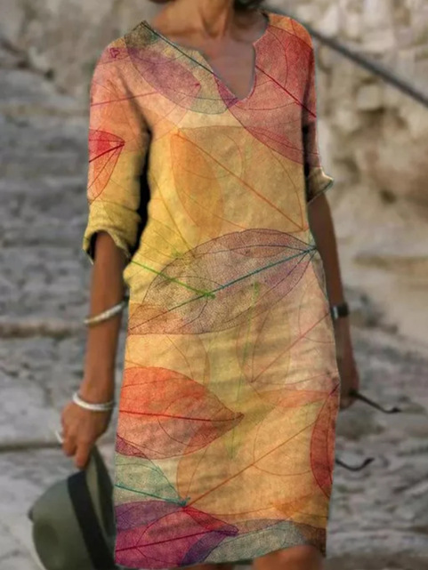 Abigail | Women Printed V Neck Midi Dress