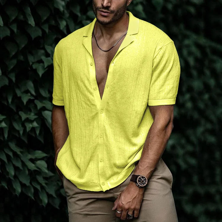 David | Men Casual Short Sleeve Button Shirt