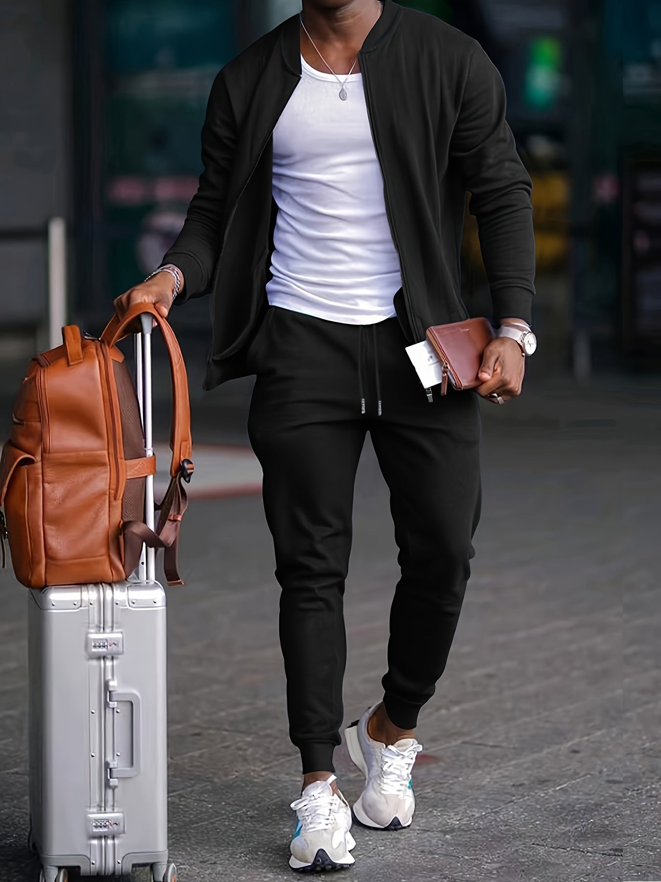 Evan | Men’s Casual Travel Tracksuit with Zipper Jacket
