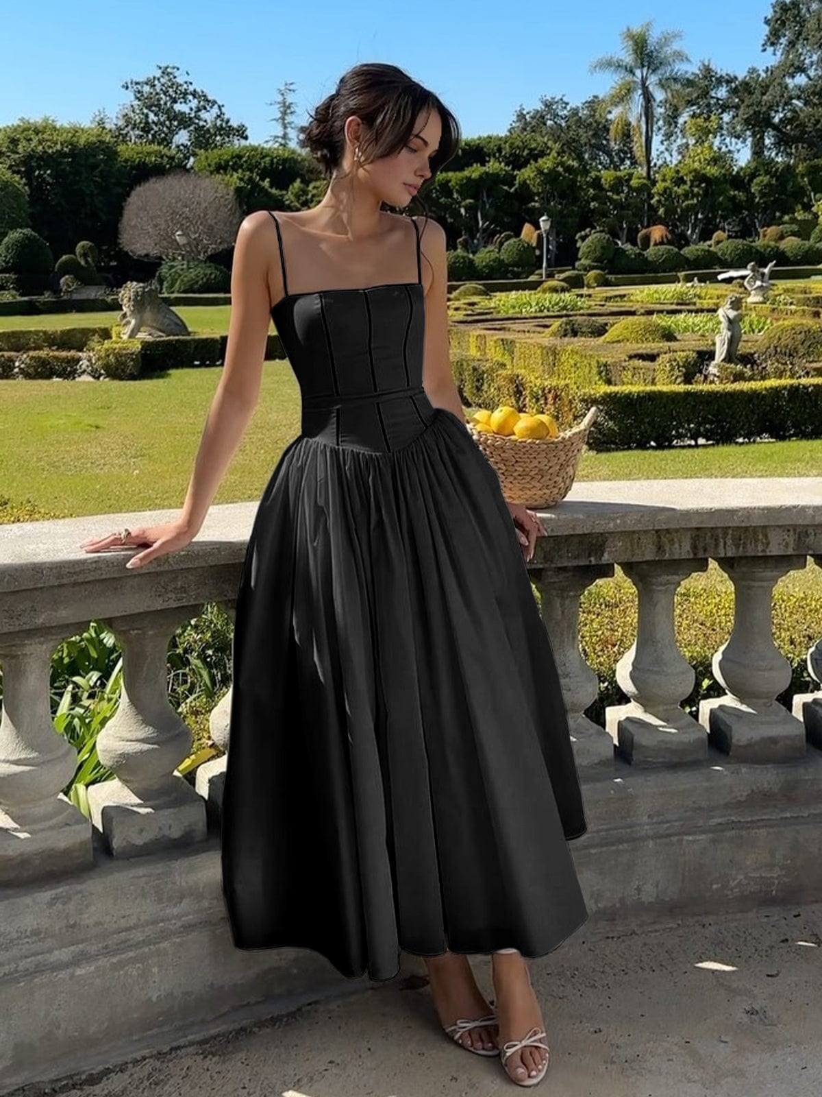 Caroline | Women Wedding Guest Corset Midi Dress