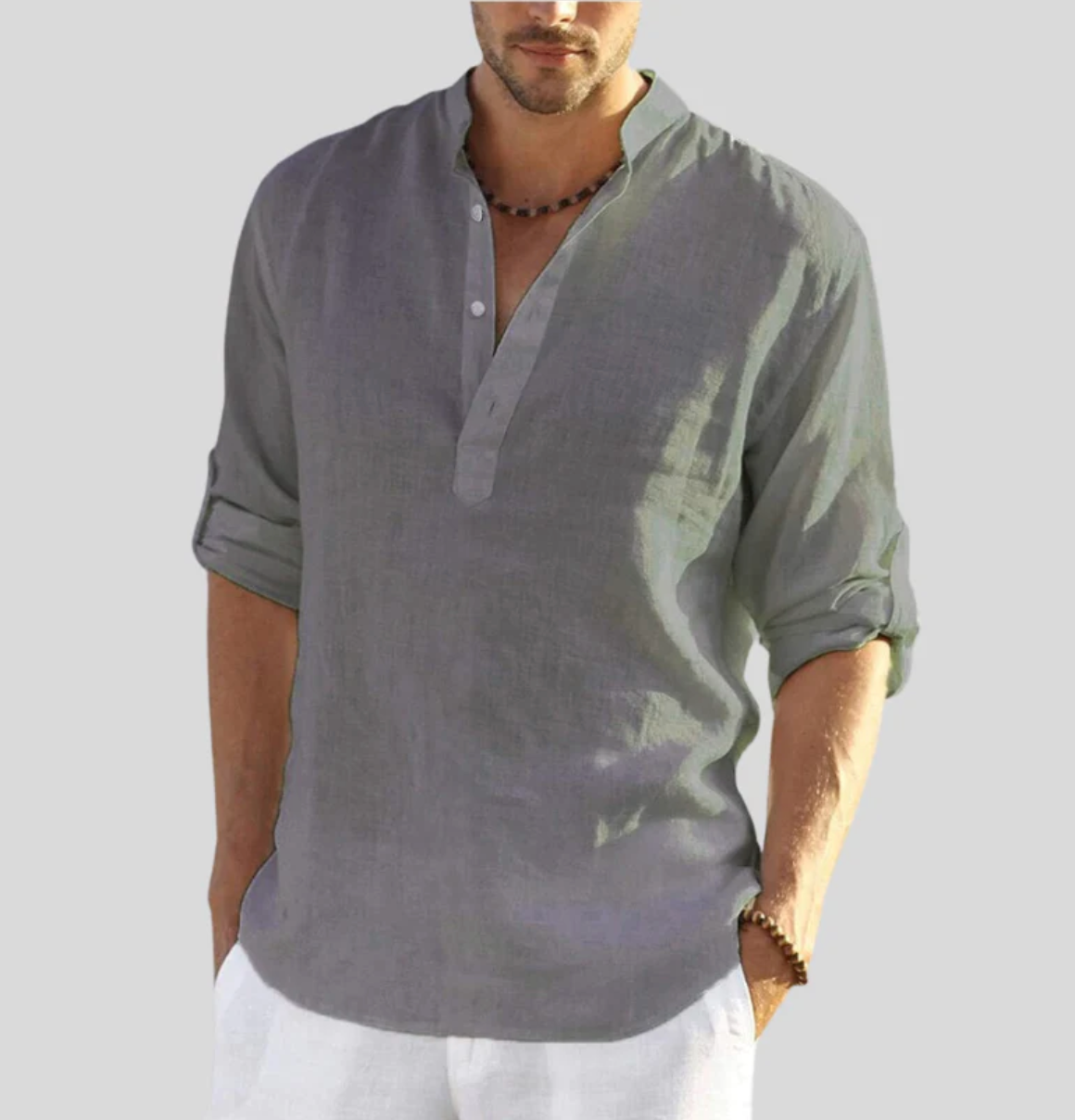 Gabriel | Men Casual Button Placket Long Sleeve Shirt