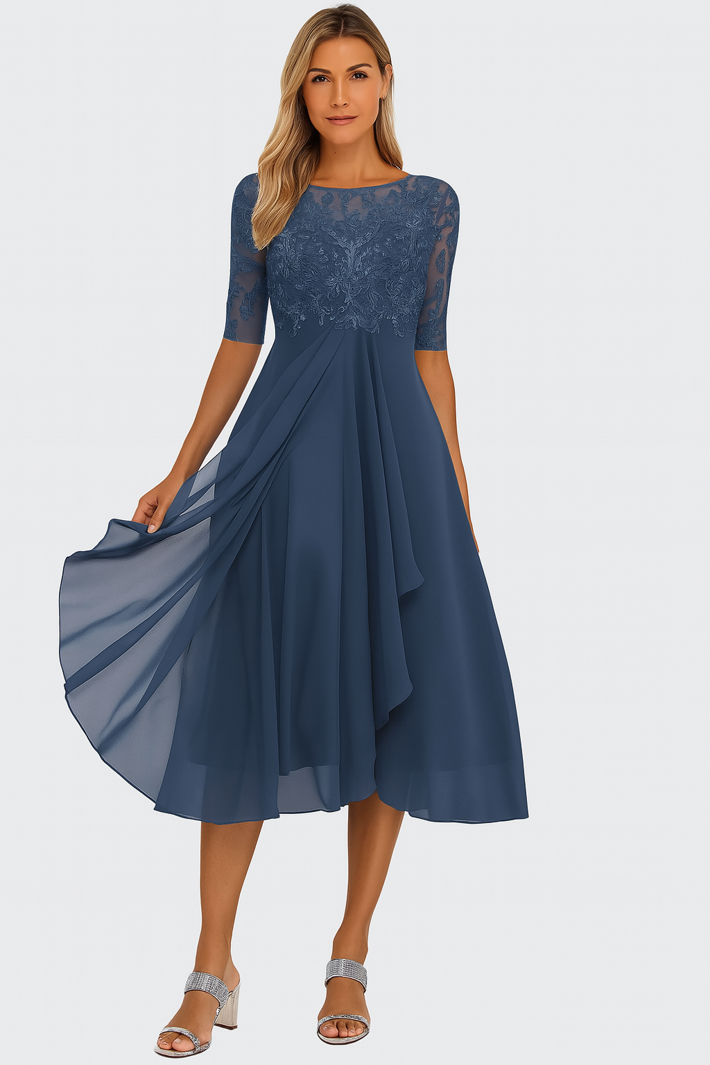 Riley | Women A Line Lace Midi Dress