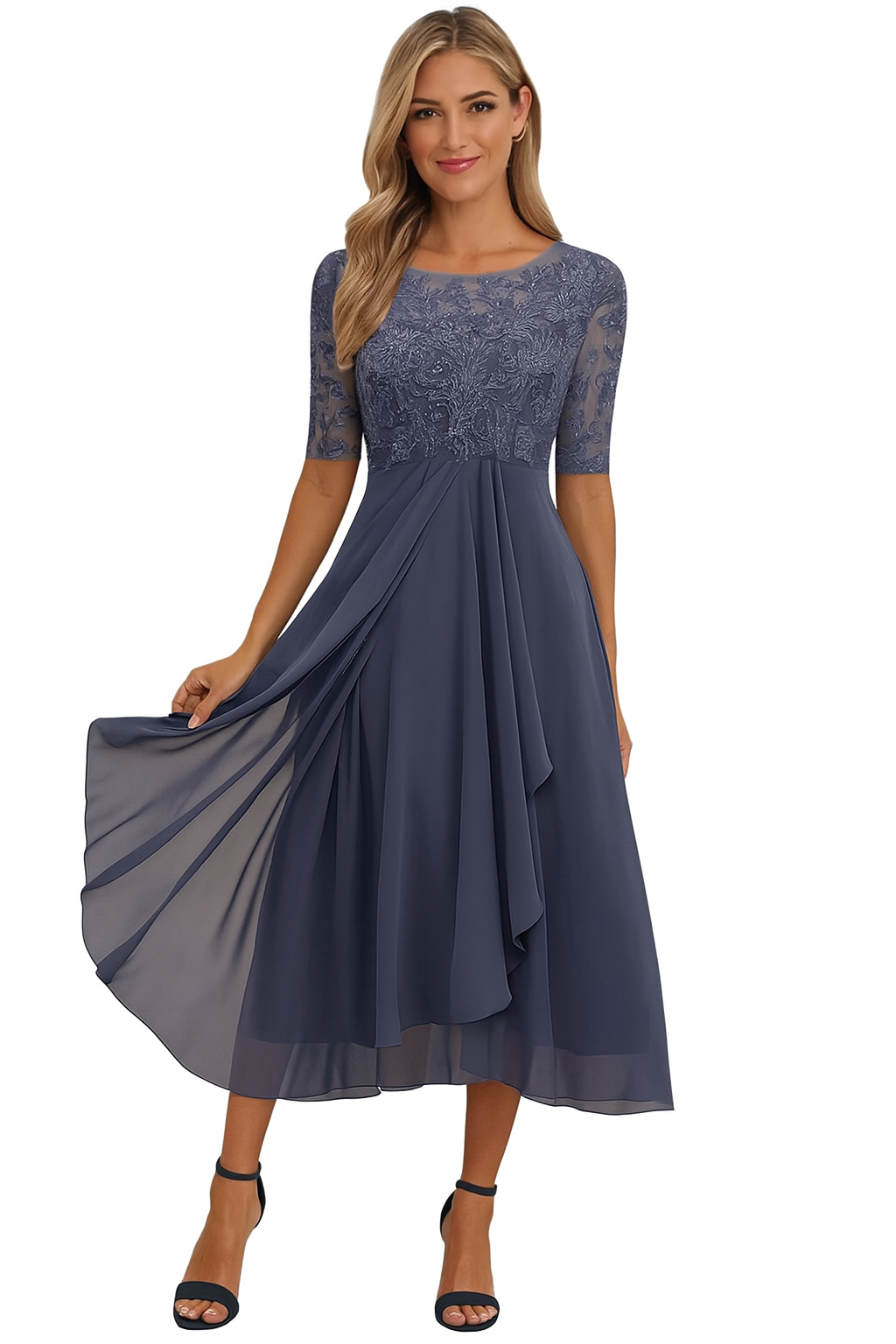 Riley | Women A Line Lace Midi Dress