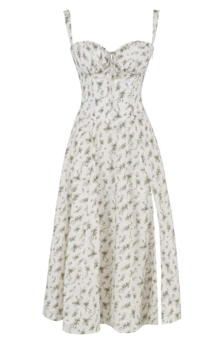 Samantha | Women’s Corset Midi Dress Flowing Skirt