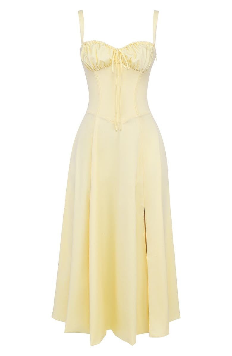 Samantha | Women’s Corset Midi Dress Flowing Skirt
