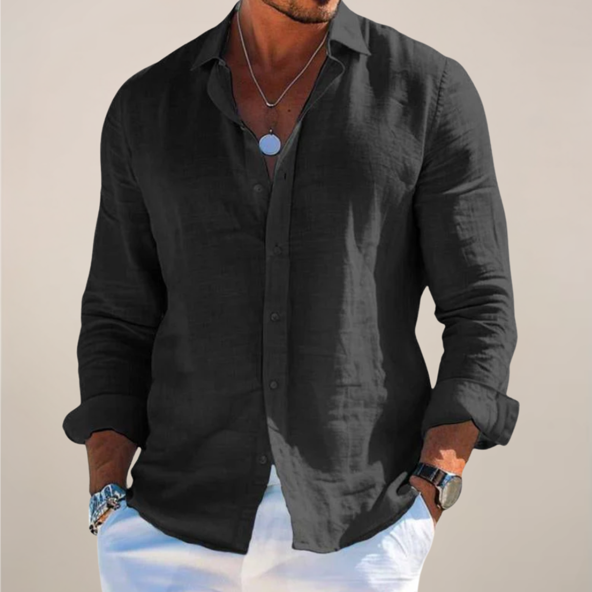 Evan | Men’s Casual Long Sleeve Button Up Shirt
