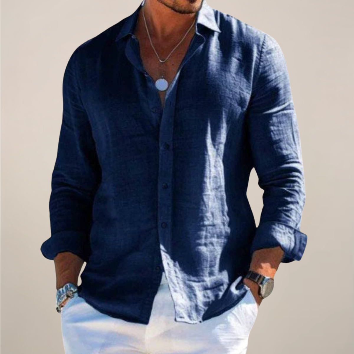 Evan | Men’s Casual Long Sleeve Button Up Shirt