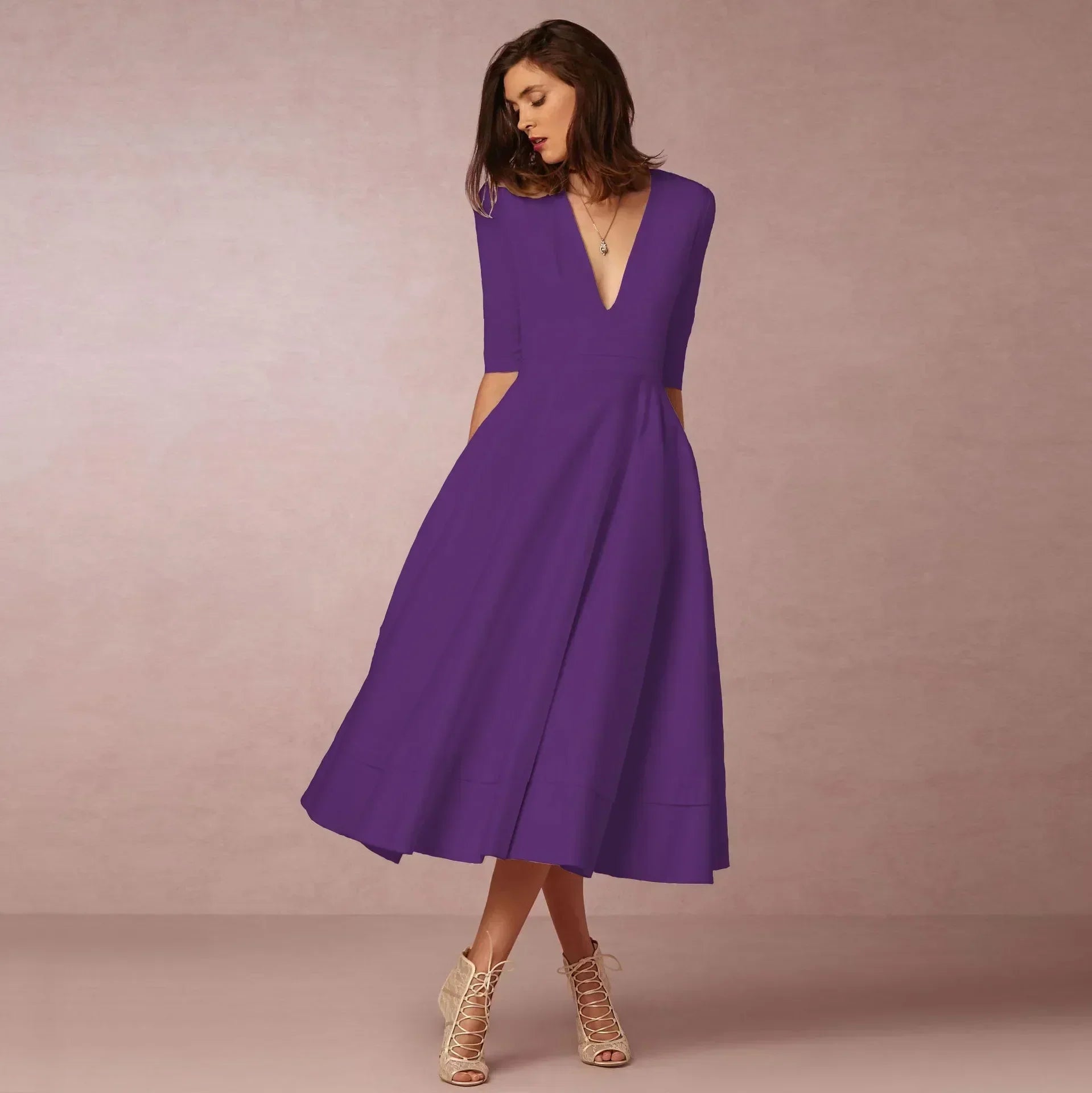 Paige | Women Ivoire Midi Dress Fitted Elegant Cut