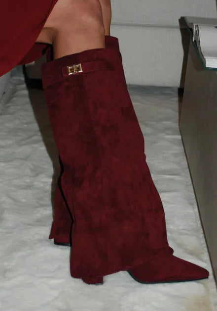 Maya | Women’s Leather Thigh-High Boots with Buckle