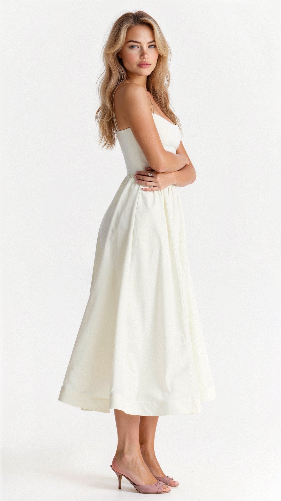 Emma | Women’s A Line Midi Dress Ascot Style