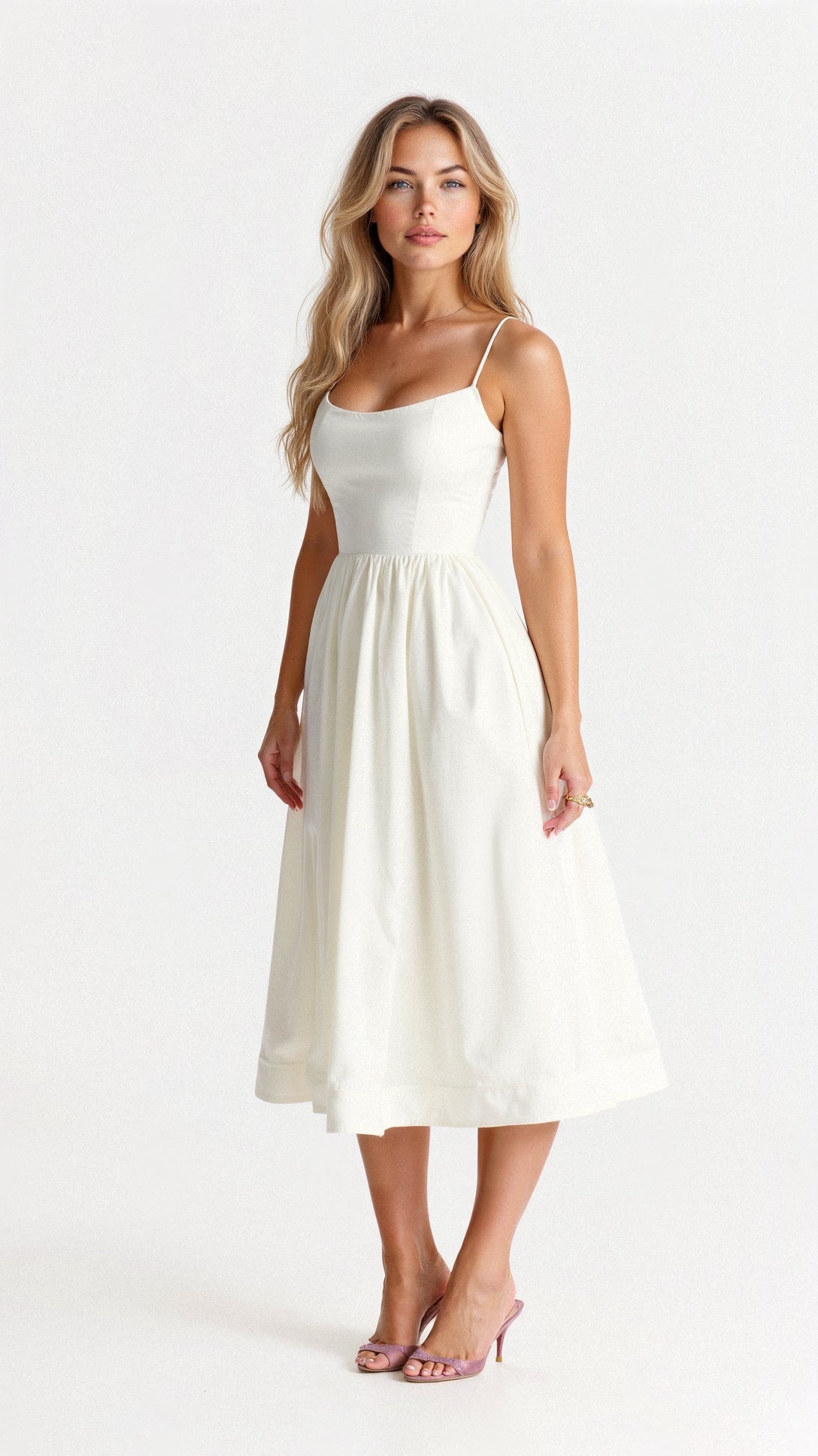 Emma | Women’s A Line Midi Dress Ascot Style