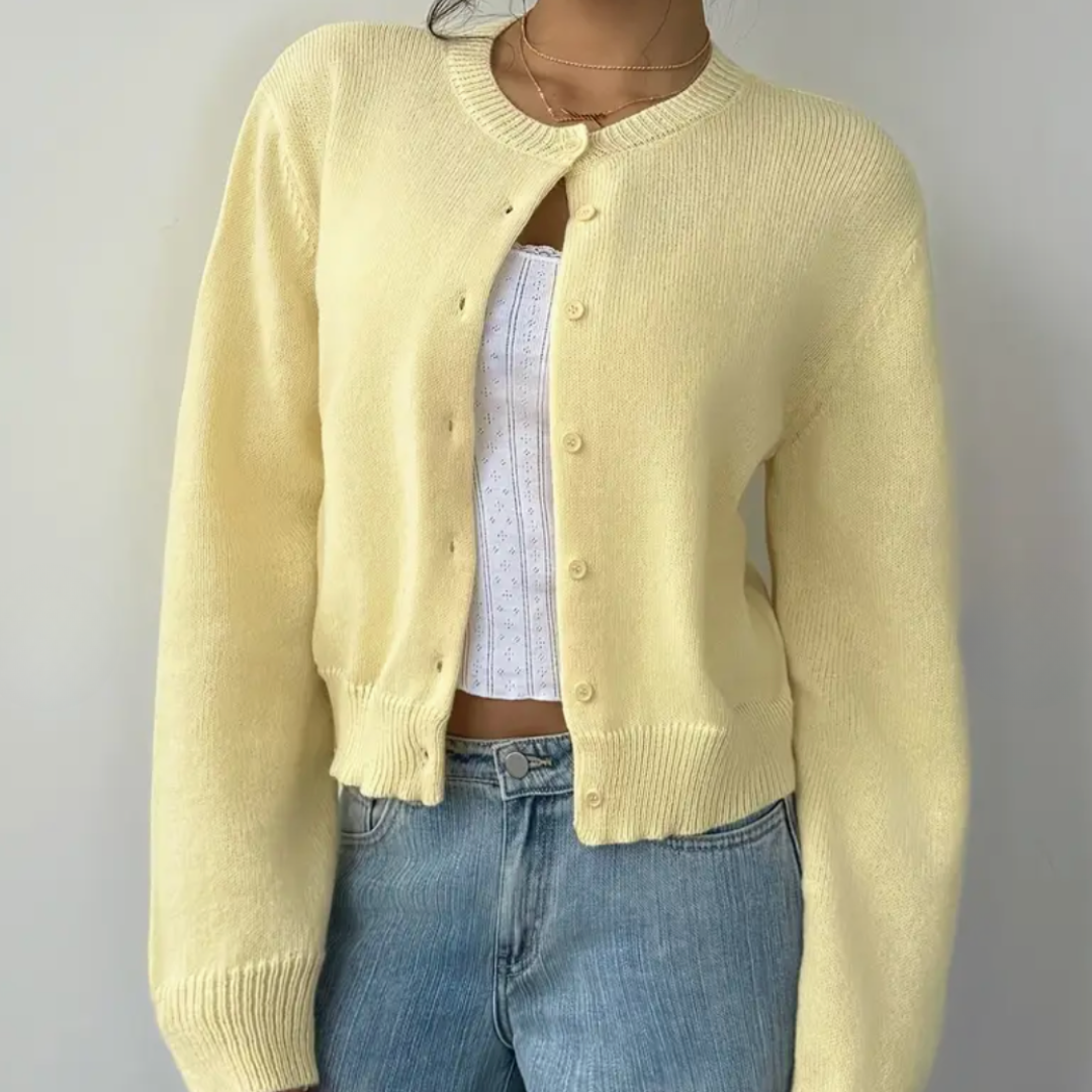 Fiona | Women’s Spring Cropped Button Cardigan