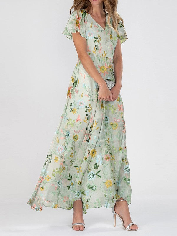 Peyton | Women’s Summer Floral V Neck Maxi Dress