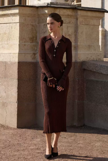 Aderyn | Tailored Midi Dress With Button Details