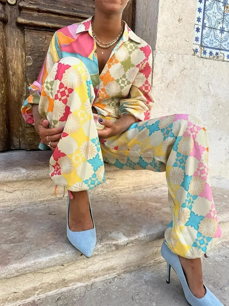 Grace | Women’s Spring Colorful Two-Piece Casual Set